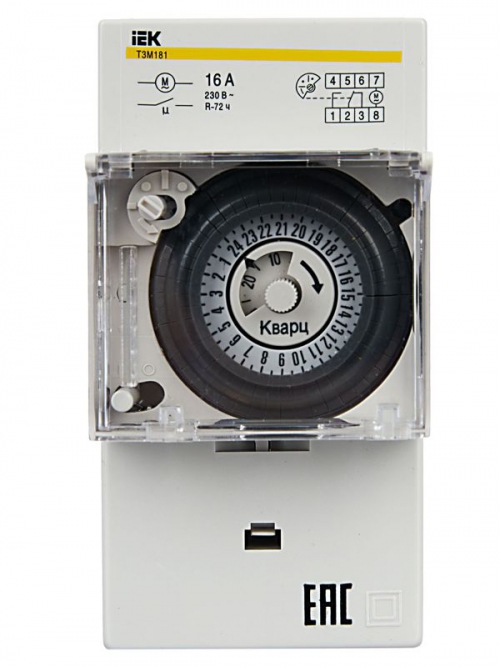 Таймер аналоговый ТЭМ-181 16А 230В на DIN-рейку ИЭК MTA20-16 MTA20-16