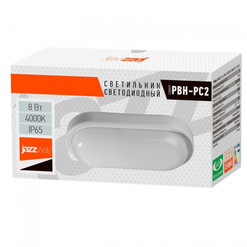 Светильник LED PBH-PC2-OA 8Вт 4000К IP65 (аналог НПП) бел. овал. JazzWay 4690601035653 4690601035653