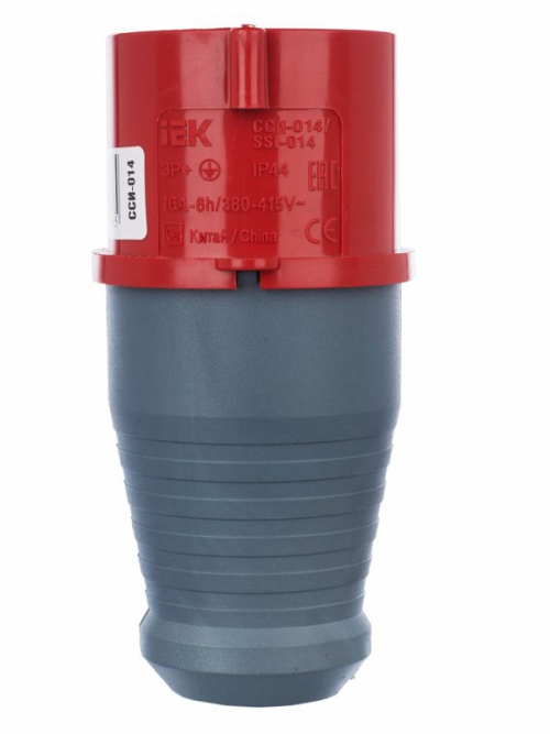 Вилка эл. каб. 16А 3P+PE 380В IP44 ССИ-014 IEK PSR02-016-4 PSR02-016-4