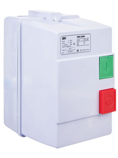 Контактор КМИ-22560 25А 220В/АС3 IP54 IEK KKM26-025-220-00 KKM26-025-220-00