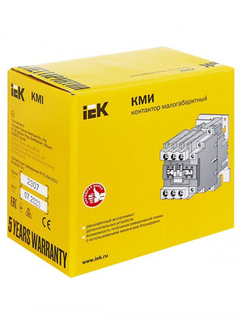 Контактор КМИ-46512 65А 220В 1НО IEK KKM41-065-230-11 KKM41-065-230-11