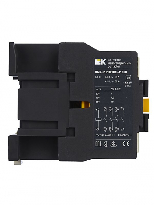 Контактор КМИ-11810 18А 24В/АС3 1НО IEK KKM11-018-024-10 KKM11-018-024-10