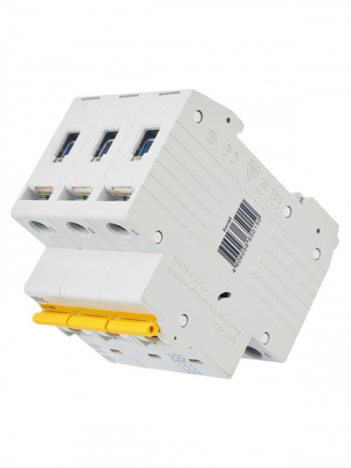 Выключатель автоматический модульный 3п C 10А 6кА ВА47-60M IEK MVA31-3-010-C MVA31-3-010-C