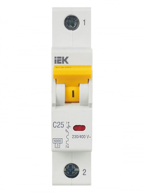 Выключатель автоматический модульный 1п C 25А 6кА ВА47-60M IEK MVA31-1-025-C MVA31-1-025-C