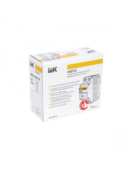 Выключатель авт. дифф. тока 2п (1P+N) C 40А 30мА тип A 6кА АВДТ-32 2мод. IEK MAD22-5-040-C-30 MAD22-5-040-C-30