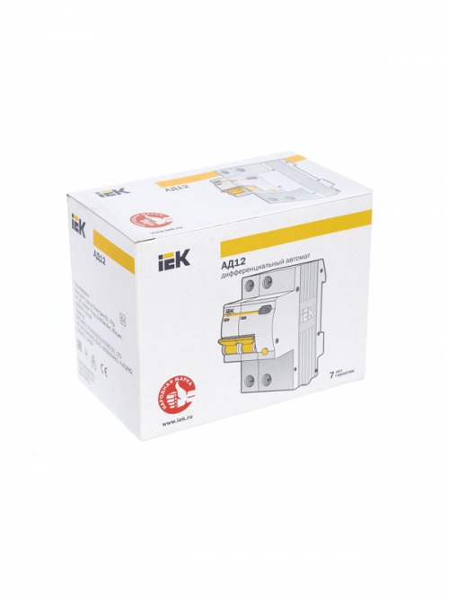 Выключатель авт. дифф. тока 2п C 16А 30мА тип AC 4.5кА АД-12 3.5мод. IEK MAD10-2-016-C-030 MAD10-2-016-C-030