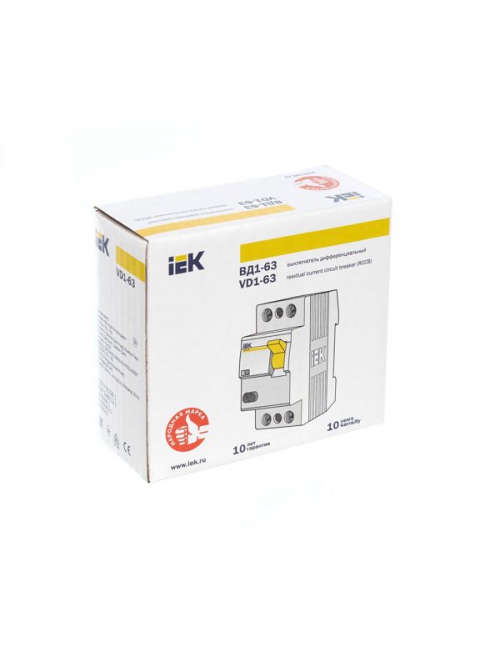 Выключатель дифф. тока (УЗО) 2п 16А 30мА тип AC ВД1-63 IEK MDV10-2-016-030 MDV10-2-016-030