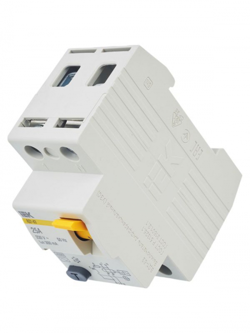 Выключатель дифф. тока (УЗО) 2п 25А 300мА тип AC ВД1-63 IEK MDV10-2-025-300 MDV10-2-025-300