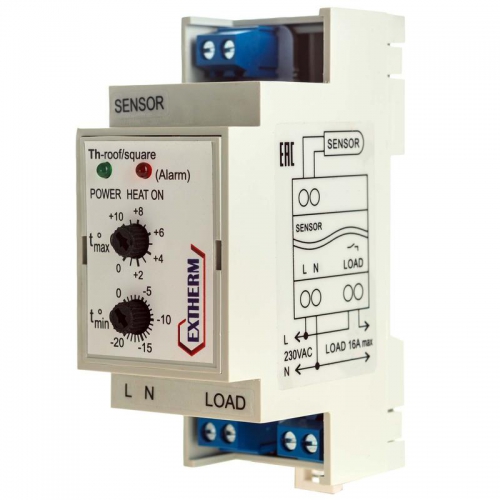Термостат механический 16А для систем антиобледенения на DIN-рейку EXTHERM Th-roof EXTHERM_Th-roof