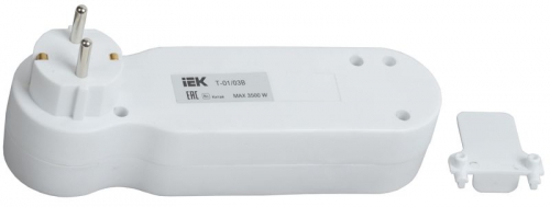 Тройник Т-01/03В 3 места 2P+PE 16А с выкл. бел. IEK WTP10-16-03-ZK-K01 WTP10-16-03-ZK-K01