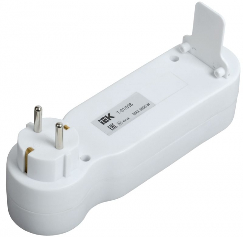 Тройник Т-01/03В 3 места 2P+PE 16А с выкл. бел. IEK WTP10-16-03-ZK-K01 WTP10-16-03-ZK-K01