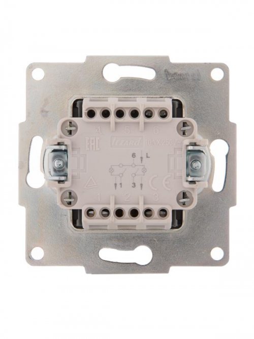 Механизм выключателя 2-кл. 1п СП Karina 10А IP20 с подсветкой крем. LEZARD 707-0388-112 707-0388-112