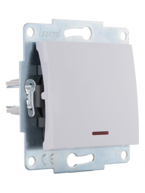 Механизм выключателя 1-кл. 1п СП Karina 10А IP20 с подсветкой бел. LEZARD 707-0288-111 707-0288-111