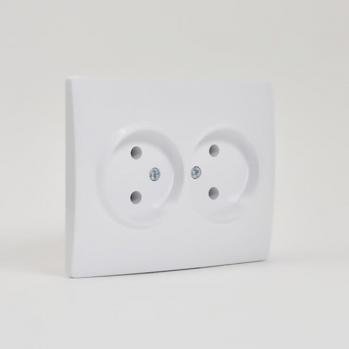 Розетка 2-м СП Karina 16А IP20 без заземл. термопласт бел. LEZARD 707-0200-128B 707-0200-128B