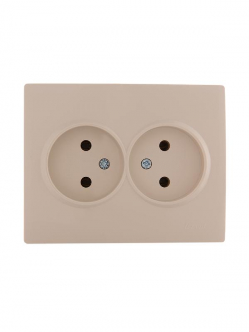 Розетка 2-м СП Karina 16А IP20 без заземл. термопласт крем. LEZARD 707-0300-128B 707-0300-128B