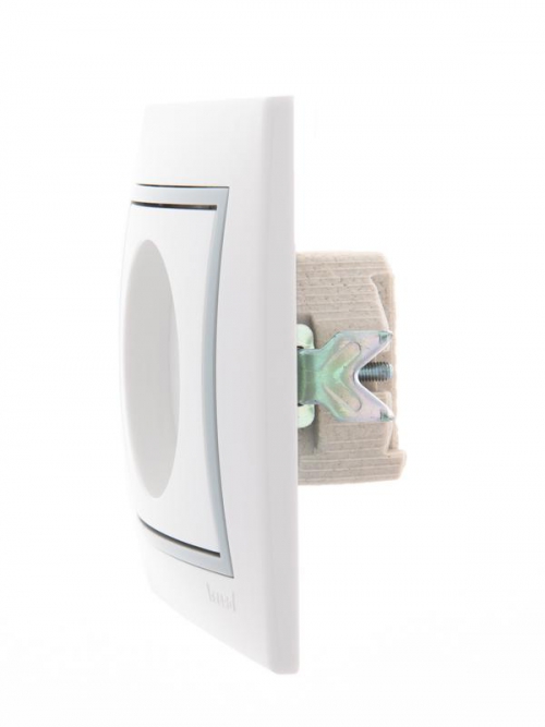 Розетка 1-м СП Mira 16А IP20 без заземл. с сер. вставкой керамика бел. LEZARD 701-0215-121 701-0215-121