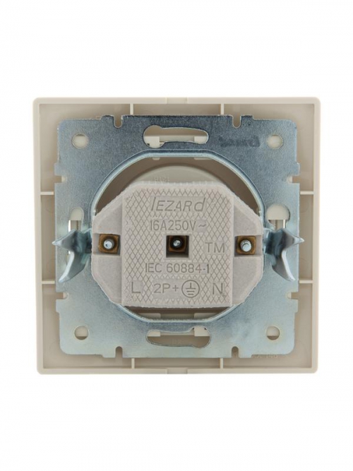 Розетка 1-м СП Mira 16А IP20 без заземл. со вставкой керамика крем. LEZARD 701-0303-121 701-0303-121