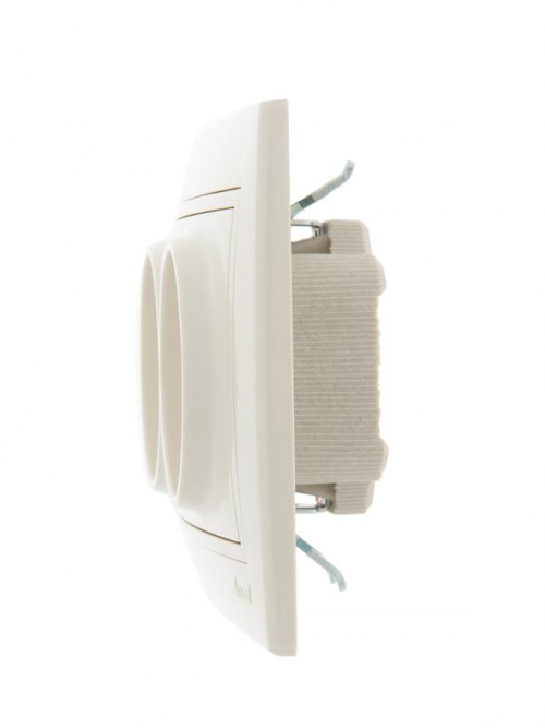 Розетка 2-м СП Mira 16А IP20 без заземл. со вставкой керамика крем. LEZARD 701-0303-128 701-0303-128