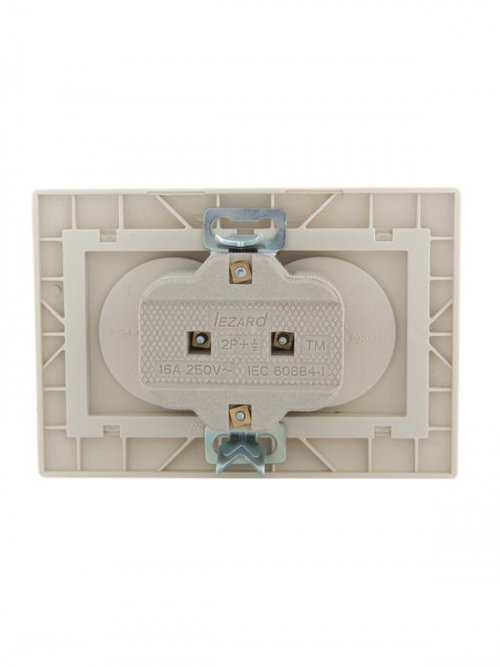 Розетка 2-м СП Mira 16А IP20 без заземл. со вставкой керамика крем. LEZARD 701-0303-128 701-0303-128