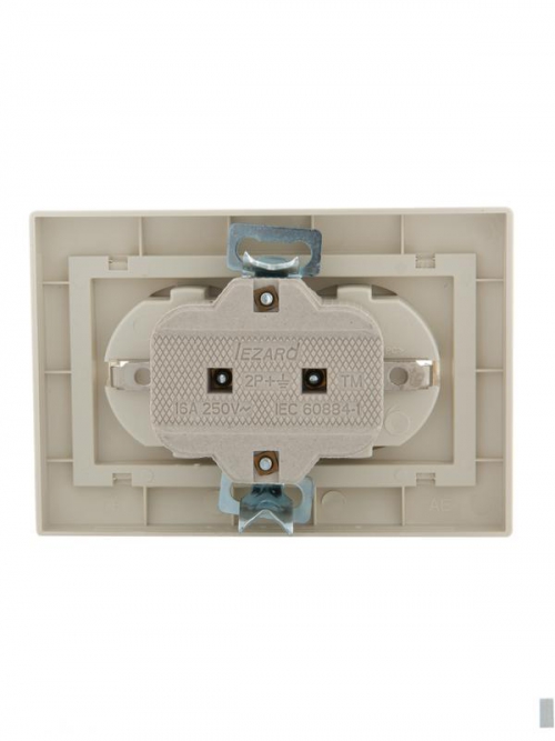 Розетка 2-м СП Mira 16А IP20 с заземл. со вставкой керамика крем. LEZARD 701-0303-127 701-0303-127