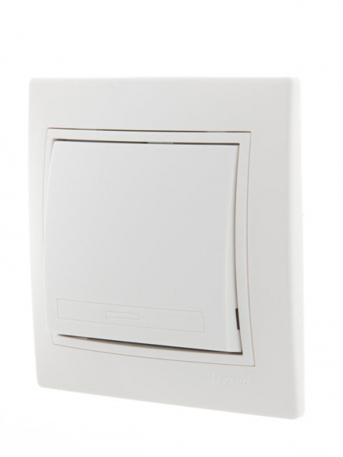 Выключатель 1-кл. СП Mira 10А IP20 с бел.вставкой бел. LEZARD 701-0202-100 701-0202-100