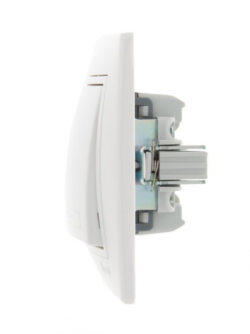 Выключатель 1-кл. СП Mira 10А IP20 с бел.вставкой бел. LEZARD 701-0202-100 701-0202-100