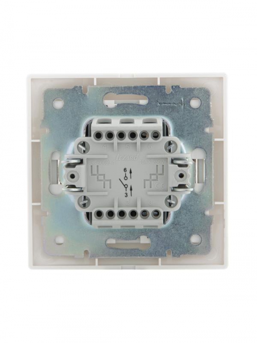 Выключатель 1-кл. СП Mira 10А IP20 с бел.вставкой бел. LEZARD 701-0202-100 701-0202-100