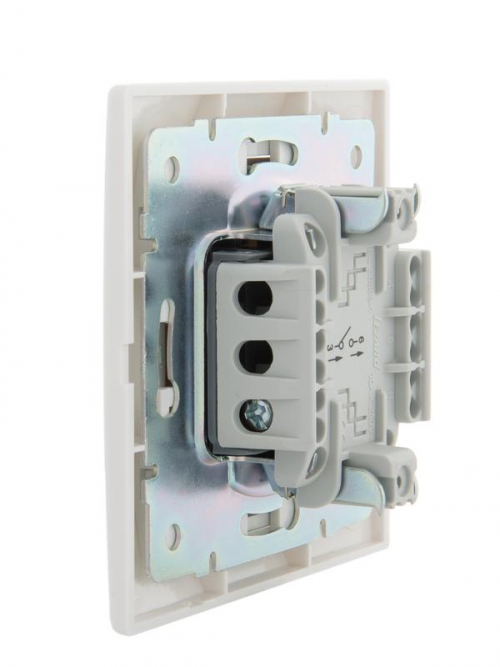 Выключатель 1-кл. СП Mira 10А IP20 с бел.вставкой бел. LEZARD 701-0202-100 701-0202-100