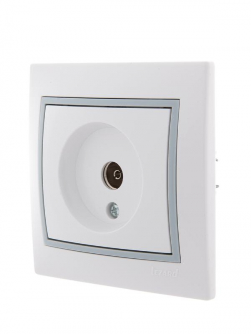 Розетка проходная TV СП Mira бел./сер. LEZARD 701-0215-129 701-0215-129