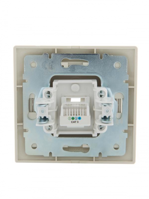 Розетка телефонная 1-м СП Mira RJ11 крем./крем.. LEZARD 701-0303-137 701-0303-137