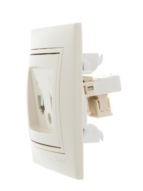 Розетка компьютерная + телефонная 2-м СП Mira RJ45 + RJ11 крем./крем.. LEZARD 701-0303-143 701-0303-143