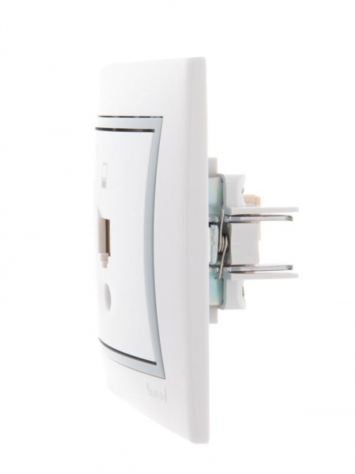 Розетка компьютерная 1-м СП Mira RJ45 бел./сер. LEZARD 701-0215-139 701-0215-139