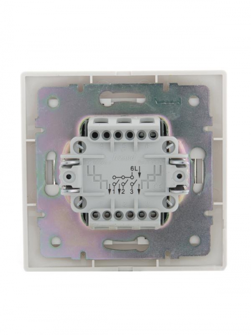 Выключатель 3-кл. СП Mira 10А IP20 с бел.вставкой бел. LEZARD 701-0202-109 701-0202-109