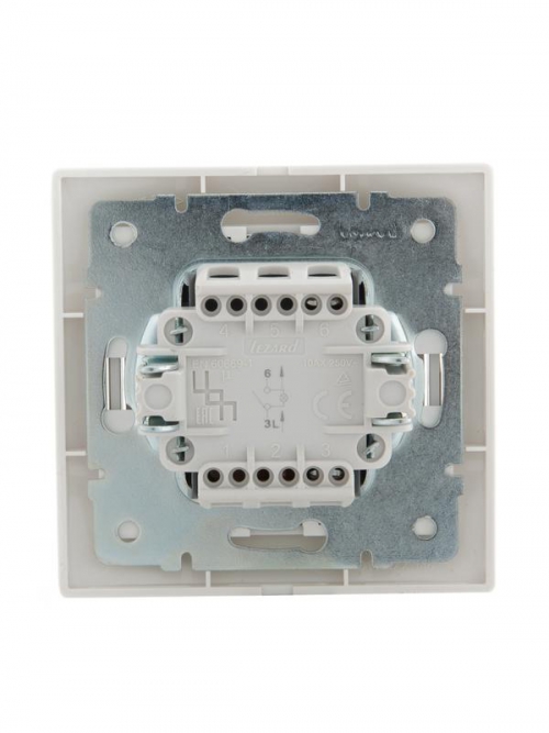 Выключатель 1-кл. СП Mira 10А IP20 с подсветкой с бел. вставкой бел. LEZARD 701-0202-111 701-0202-111