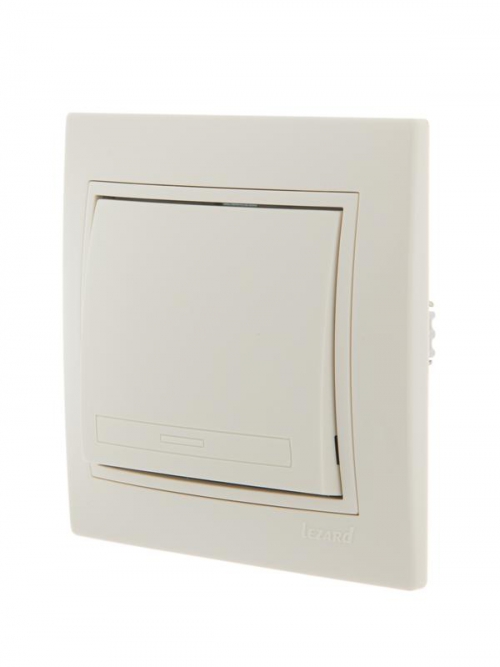 Выключатель 1-кл. СП Mira 10А IP20 со вставкой крем. LEZARD 701-0303-100 701-0303-100