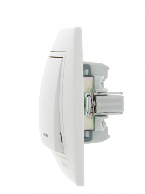 Выключатель 2-кл. СП Mira 10А IP20 с подсветкой с бел. вставкой бел. LEZARD 701-0202-112 701-0202-112