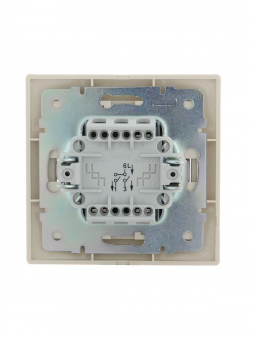 Выключатель 2-кл. СП Mira 10А IP20 со вставкой крем. LEZARD 701-0303-101 701-0303-101