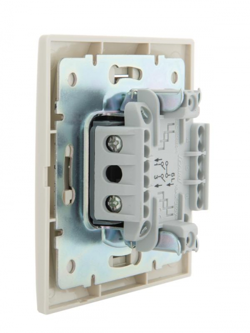 Выключатель 2-кл. СП Mira 10А IP20 со вставкой крем. LEZARD 701-0303-101 701-0303-101