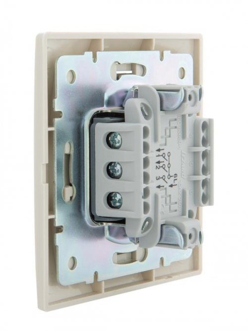 Выключатель 3-кл. СП Mira 10А IP20 со вставкой крем. LEZARD 701-0303-109 701-0303-109