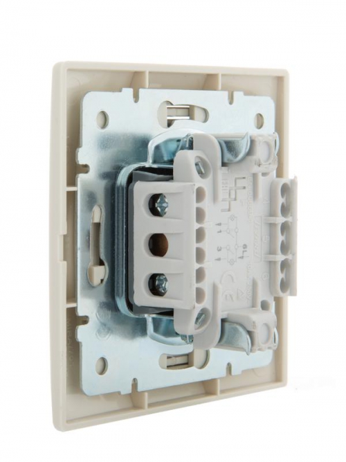 Выключатель 2-кл. СП Mira 10А IP20 с подсветкой со вставкой крем. LEZARD 701-0303-112 701-0303-112