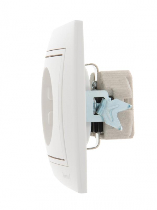 Розетка 1-м СП Mira 16А IP20 с заземл. с бел. вставкой керамика бел. LEZARD 701-0202-122 701-0202-122