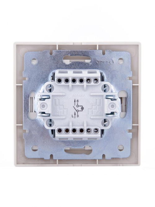 Выключатель 1-кл. СП Mira 10А IP20 с подсветкой со вставкой крем. LEZARD 701-0303-111 701-0303-111