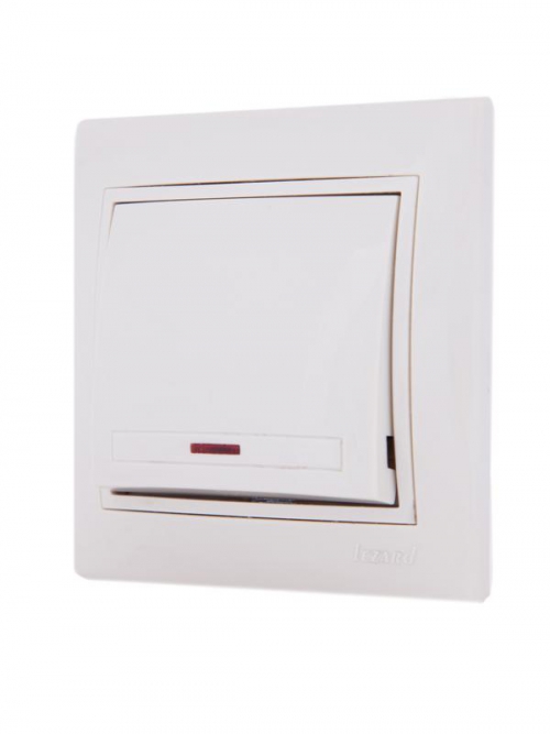 Выключатель 1-кл. СП Mira 10А IP20 с подсветкой со вставкой крем. LEZARD 701-0303-111 701-0303-111