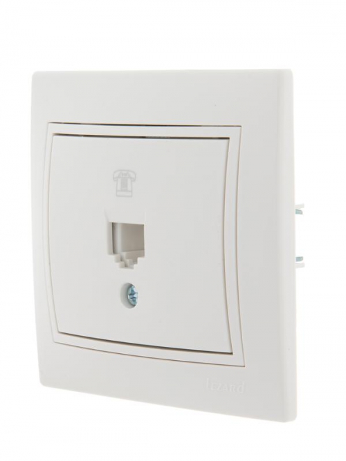 Розетка телефонная 1-м СП Mira RJ11 бел./бел. LEZARD 701-0202-137 701-0202-137