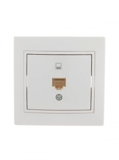 Розетка компьютерная 1-м СП Mira RJ45 бел./бел. LEZARD 701-0202-139 701-0202-139