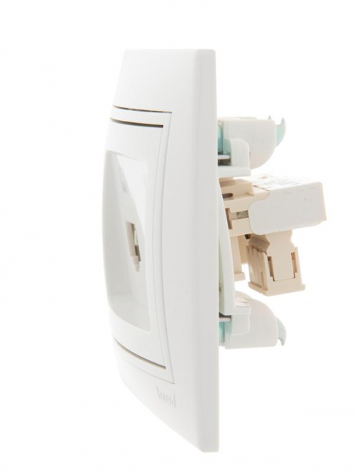 Розетка компьютерная + телефонная 2-м СП Mira RJ45 + RJ11 бел./бел. LEZARD 701-0202-143 701-0202-143