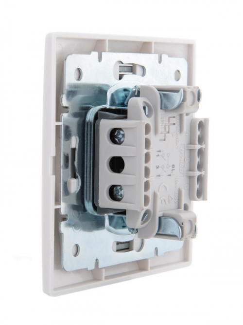 Выключатель 2-кл. СП Mira 10А IP20 с сер. вставкой бел. LEZARD 701-0215-101 701-0215-101