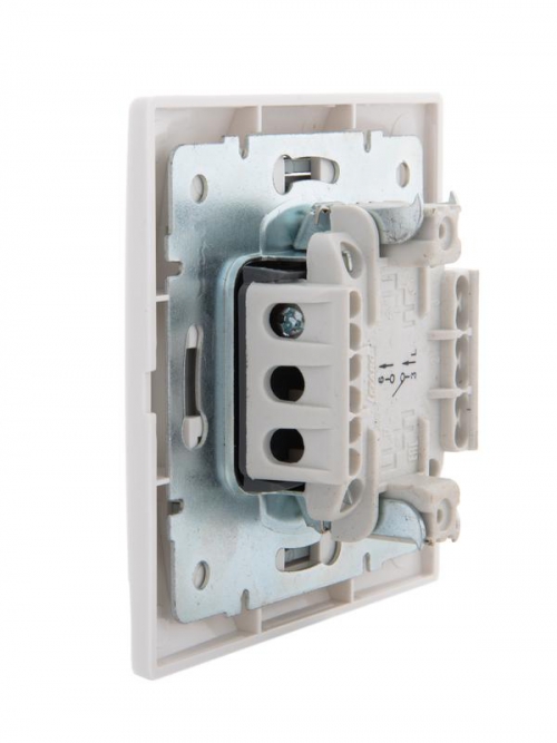 Выключатель 1-кл. СП Mira 10А IP20 с сер. вставкой бел. LEZARD 701-0215-100 701-0215-100