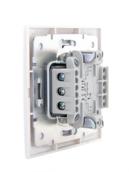 Выключатель 3-кл. СП Mira 10А IP20 с сер. вставкой бел. LEZARD 701-0215-109 701-0215-109