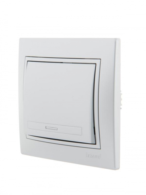 Выключатель 1-кл. СП Mira 10А IP20 со вставкой сер. метал. LEZARD 701-1010-100 701-1010-100